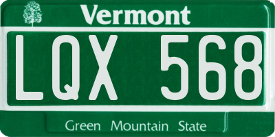 VT license plate LQX568