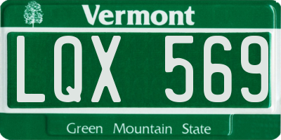 VT license plate LQX569