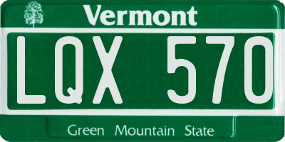 VT license plate LQX570