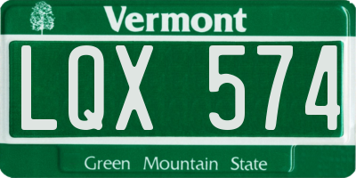 VT license plate LQX574