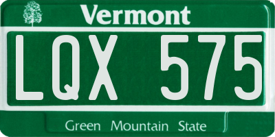 VT license plate LQX575