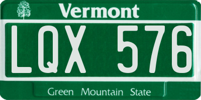 VT license plate LQX576