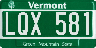 VT license plate LQX581