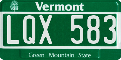VT license plate LQX583