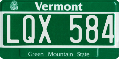 VT license plate LQX584