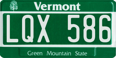 VT license plate LQX586
