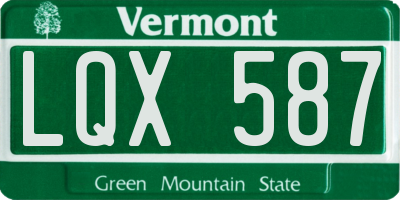 VT license plate LQX587