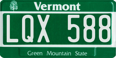 VT license plate LQX588