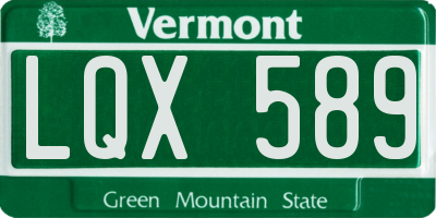 VT license plate LQX589