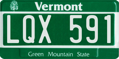 VT license plate LQX591
