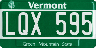 VT license plate LQX595