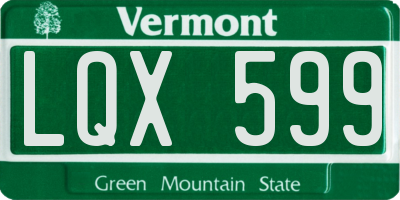 VT license plate LQX599