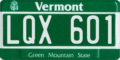 VT license plate LQX601
