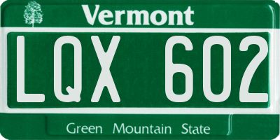 VT license plate LQX602