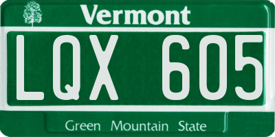 VT license plate LQX605
