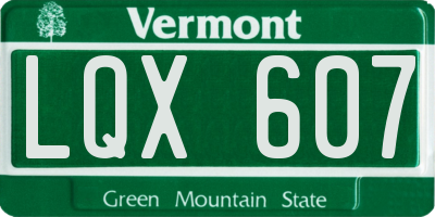 VT license plate LQX607
