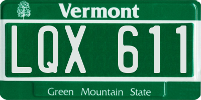 VT license plate LQX611