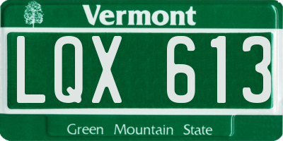 VT license plate LQX613