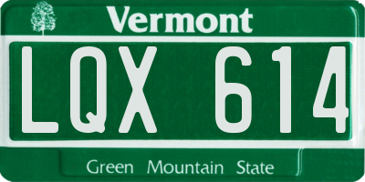 VT license plate LQX614