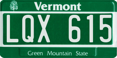 VT license plate LQX615
