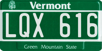 VT license plate LQX616