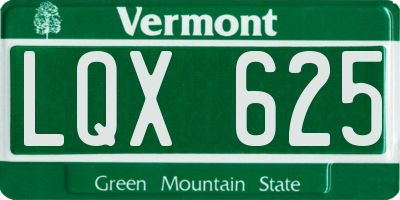VT license plate LQX625
