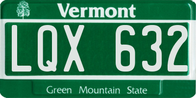 VT license plate LQX632