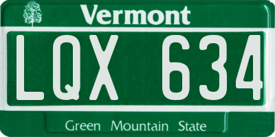 VT license plate LQX634