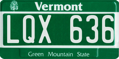 VT license plate LQX636