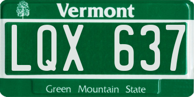 VT license plate LQX637