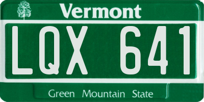VT license plate LQX641