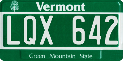 VT license plate LQX642