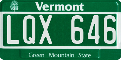VT license plate LQX646