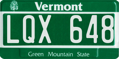 VT license plate LQX648