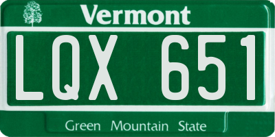 VT license plate LQX651