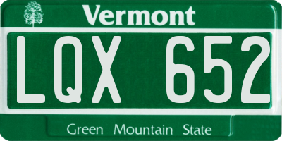 VT license plate LQX652