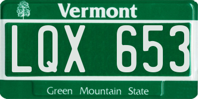 VT license plate LQX653