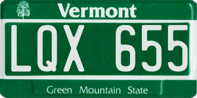 VT license plate LQX655