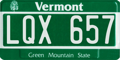 VT license plate LQX657
