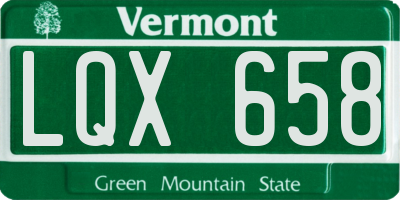 VT license plate LQX658