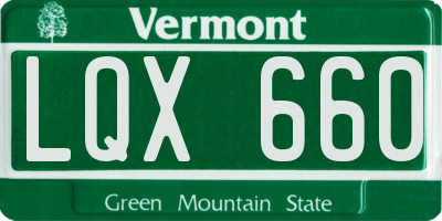 VT license plate LQX660
