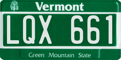 VT license plate LQX661