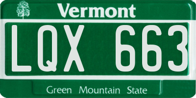 VT license plate LQX663