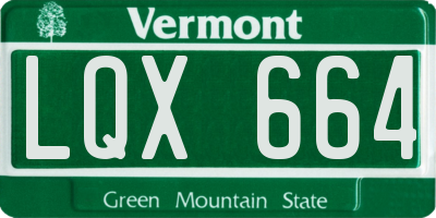 VT license plate LQX664