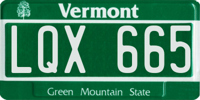 VT license plate LQX665