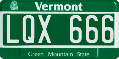 VT license plate LQX666