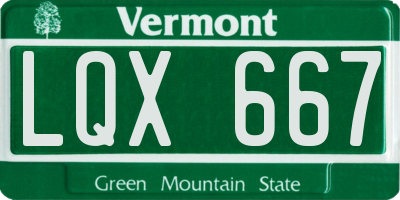 VT license plate LQX667