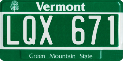 VT license plate LQX671