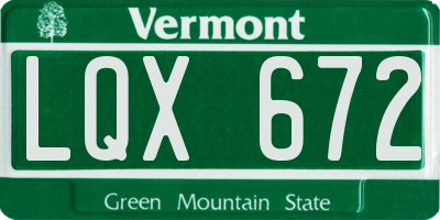 VT license plate LQX672