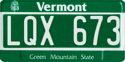 VT license plate LQX673